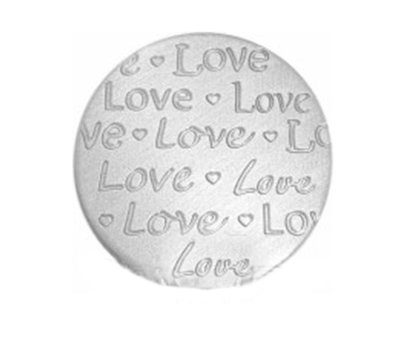 Floating locket discs Memory locket disk love handgeschreven large zilverkleurig