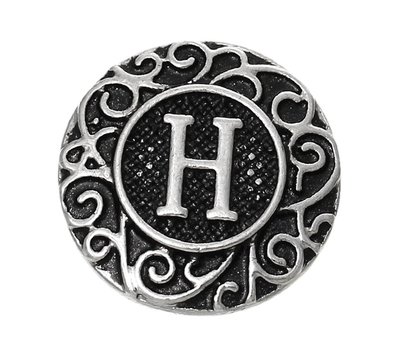 Clicks en Chunks | Click letter H zilverkleurig voor clicks sieraden