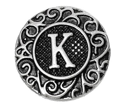 Clicks Click letter K zilverkleurig voor clicks sieraden