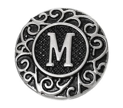 Clicks en Chunks | Click letter M zilverkleurig voor clicks sieraden