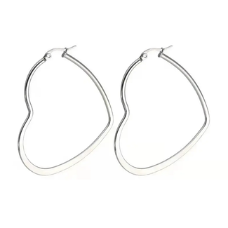 Oorringen Hart Zilverkleurig