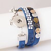 Clicks Sieraden Clicks armband leer blauw love hope happiness