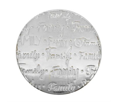 Floating locket discs Memory locket disk family handgeschreven large zilverkleurig
