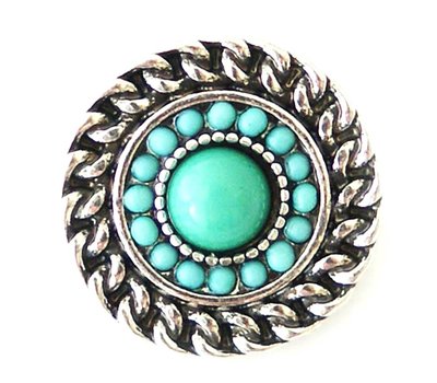 Clicks Click rond turquoise voor clicks sieraden