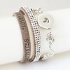 Clicks Sieraden Clicks armband leer beige love hope happiness