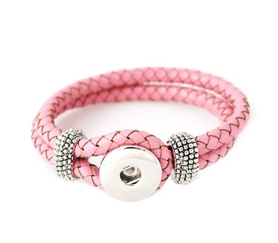 Clicks Sieraden Clicks knoop armband leer roze