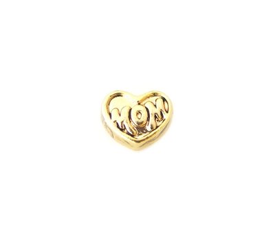 Floating Charms Floating charm mom op hartje goudkleurig voor de memory locket