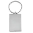 As sleutelhanger rechthoek zilverkleurig