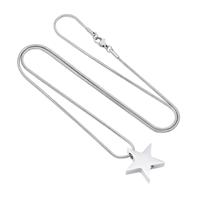 Ashanger ster zilverkleurig inclusief ketting