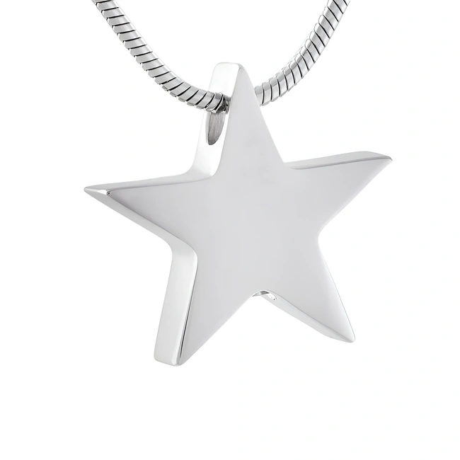 Ashanger ster zilverkleurig inclusief ketting