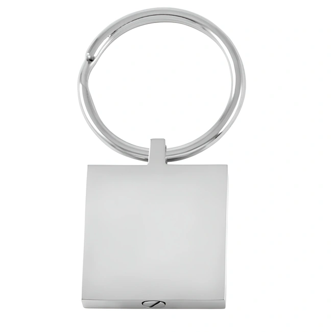 Vierkante as sleutelhanger zilverkleurig met foto en of tekst