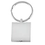 Vierkante as sleutelhanger zilverkleurig