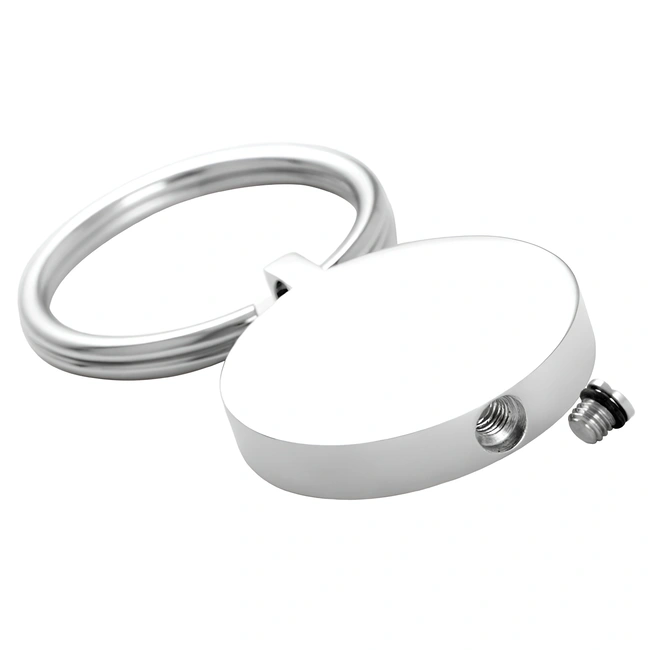 Ronde as sleutelhanger zilverkleurig met foto en of tekst