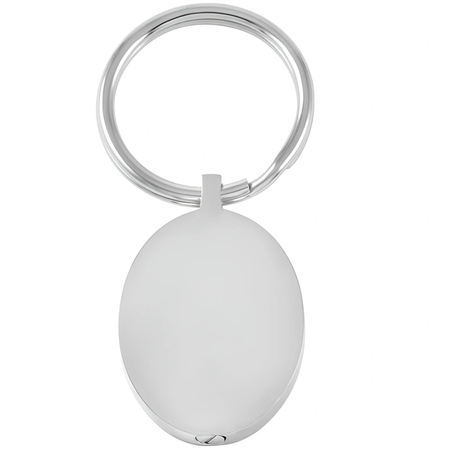Ovale as sleutelhanger zilverkleurig met foto en of tekst