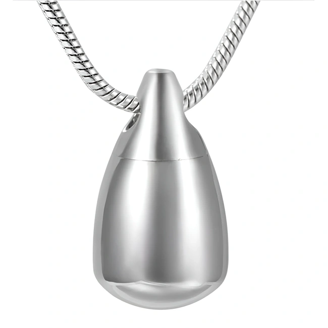 Ashanger druppel zilverkleurig inclusief ketting