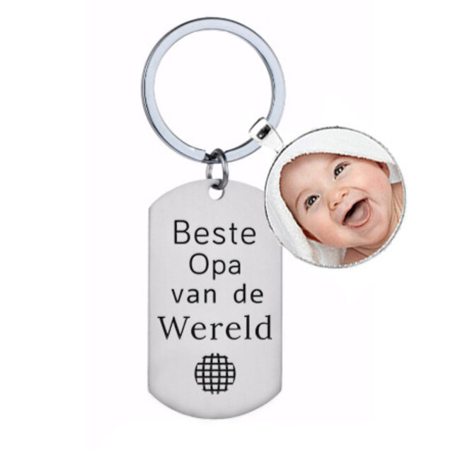 Sleutelhanger Opa met Foto - Beste Opa van de Wereld