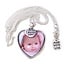 Ketting met foto hanger hart zilverkleurig