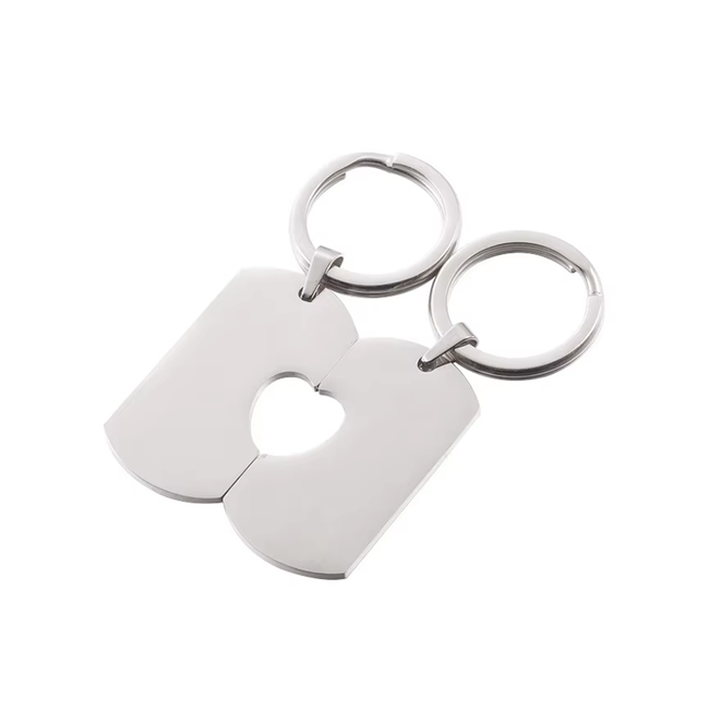 Sleutelhangers Dogtag Hart - Gepersonaliseerde Koppel Sleutelhanger