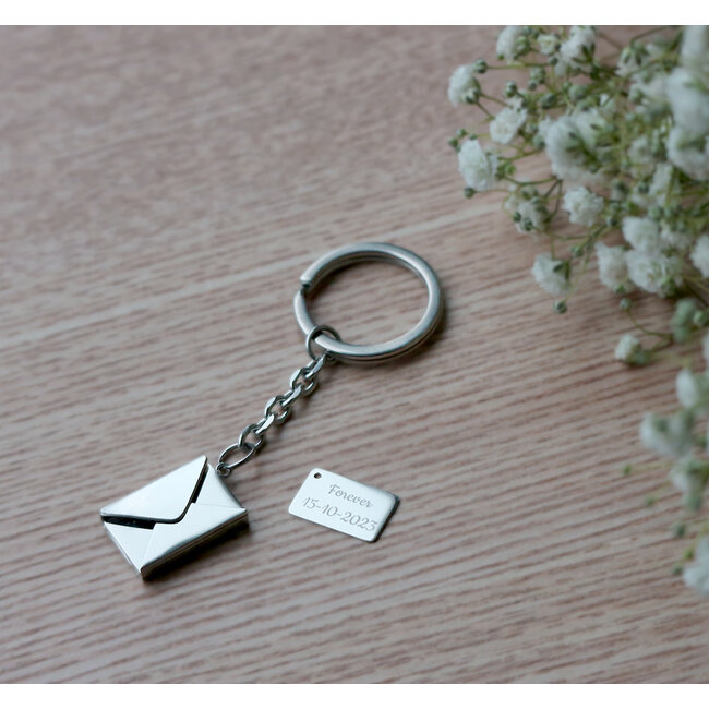 Sleutelhanger Briefje met Tekst Goud