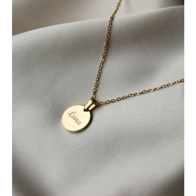 Ketting met naam Graveren goudkleurig
