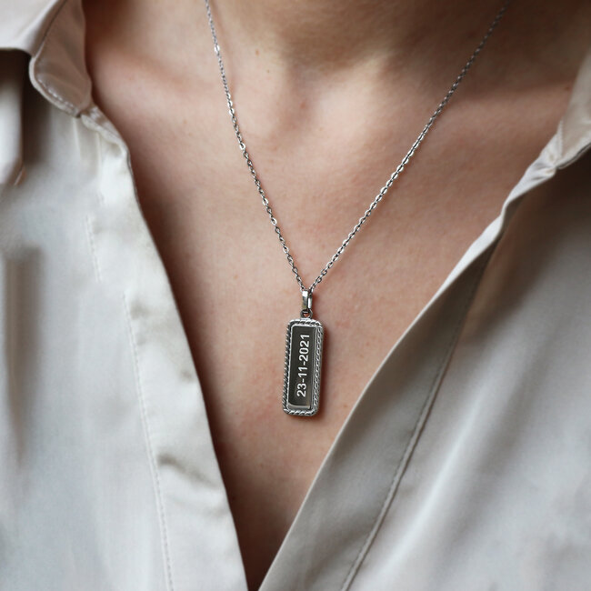 Hanger Aurora met gravering Zilver