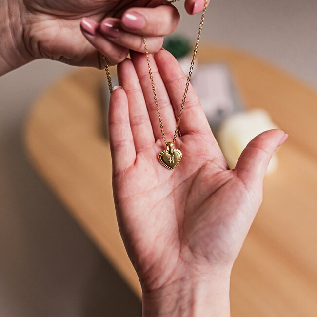 Hanger hart Amora graveren Goud