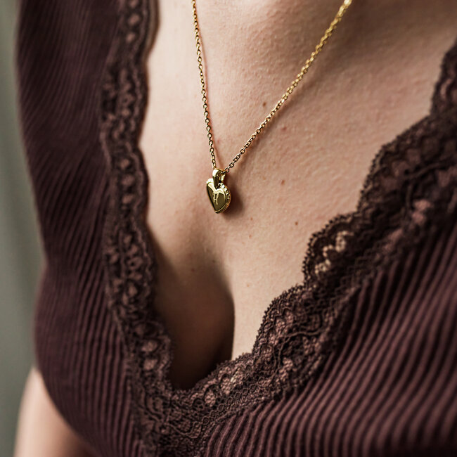 Hanger hart Amora met Letter Zilver