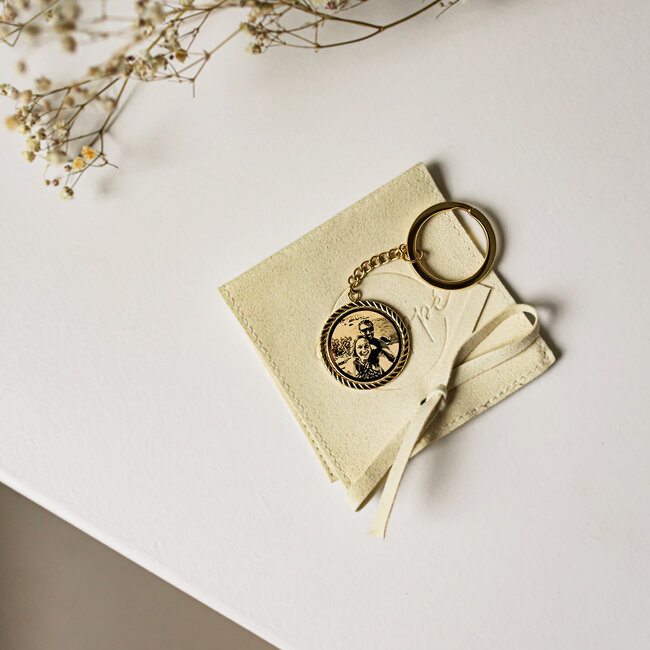 Sleutelhanger Cira met Foto Gravering Goud