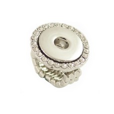 Clicks Sieraden Clicks flexibele ring met strass zilverkleurig