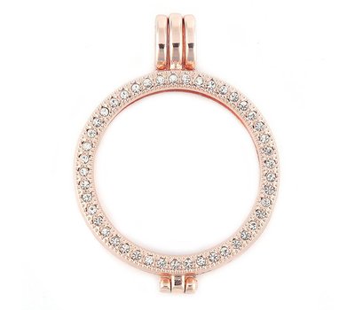 Hanger voor Muntketting Rosé Goudkleurig volledig Strass