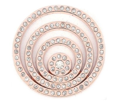 Munt voor Muntketting Crystal Cirkels Rose goudkleurig