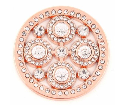 Munt voor Muntketting Universe crystals rose goudkleurig