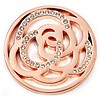 Munt voor Muntketting Twisting circles met crystals rose goudkleurig