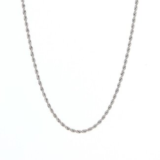 Rope ketting zilverkleurig van roestvrij staal