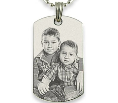 Ketting met foto Dog tag Graveren met Ketting zilverkleurig