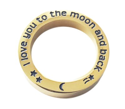 Floating locket  discs Memory locket open disk i love you to the moon goudkleurig large