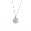 Ketting met letter Letter Ketting Crystal U zilverkleurig van roestvrij staal.