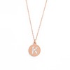 Ketting met letter Letter Ketting Crystal K rose goudkleurig van roestvrij staal.