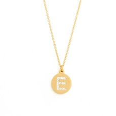 Ketting met letter Letter Ketting Crystal E goudkleurig van roestvrij staal.