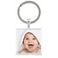 Sleutelhanger met foto vierkant zilverkleurig