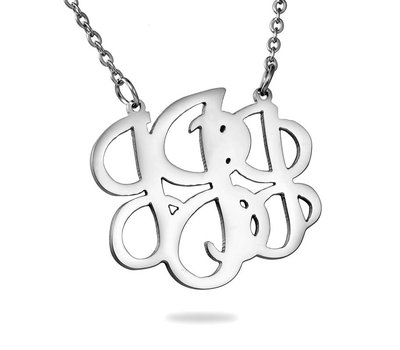 Ketting met letter Monogram Ketting Letter I Zilverkleurig van Roestvrij staal