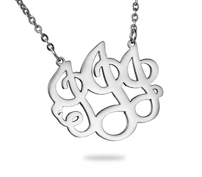 Ketting met letter Monogram Ketting Letter J Zilverkleurig van Roestvrij staal