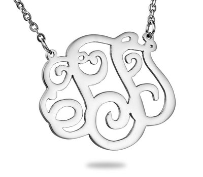 Ketting met letter Monogram Ketting Letter T Zilverkleurig van Roestvrij staal