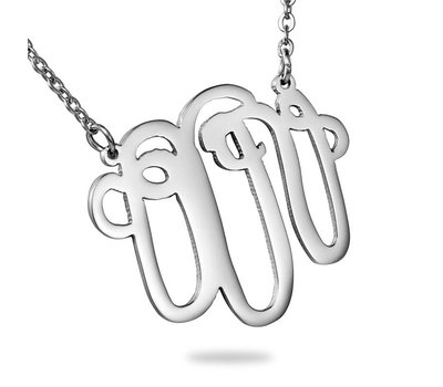 Ketting met letter Monogram Ketting Letter U Zilverkleurig van Roestvrij staal