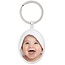 Sleutelhanger met foto ovaal zilverkleurig