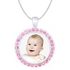 Ketting met foto Ketting met foto hanger roze met crystals