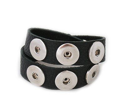 Clicks Sieraden Clicks armband nubuck leer dubbel zwart