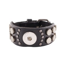 Clicks Sieraden Clicks heren armband leer zwart