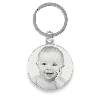 Sleutelhanger Graveren Rond Zilverkleurig
