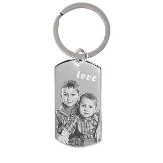 Sleutelhanger Graveren Dogtag Medium Zilverkleurig